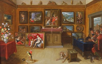 Picture Gallery with a Man of Science Making Measurements on a Globe, 1612 by Frans II Francken the Younger